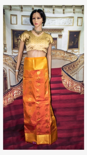 Yellow Orange Mixed Pure Silk Saree Elegant Look With