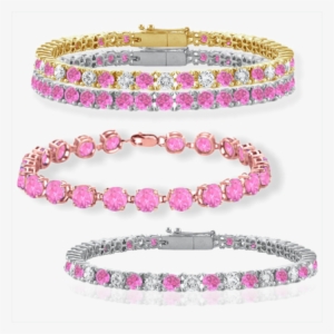 Pink Sapphire Bracelets - Tofino Jewelry Tf Created Pink Sapphire And Cubic Zirconia