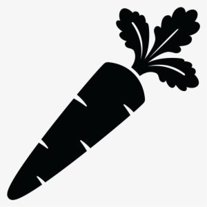 Carrot Icon Vegan - Black And White Carrot Vector