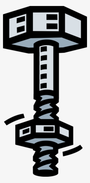 Vector Illustration Of Nut Mated With Screw Bolt Threaded - Stoichiometry