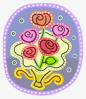 Vector Illustration Of Brides Wedding Rose Flowers