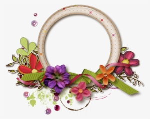 Round Flower Frame Png - Round Frame Flower Hd Png
