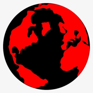 Red And Black Globe Clip Art - Red And Black Earth
