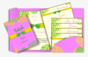 Indian Wedding E-card In Pink, Green And Yellow With - Wedding