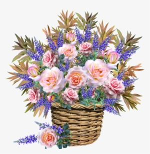 Flowers, Basket, Arrangement, Celebration, Garden - Кошница С Цветя Png