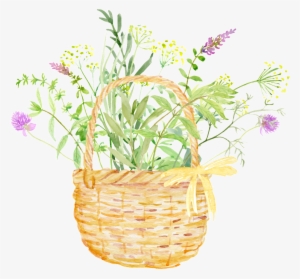 bamboo basket flower cartoon transparent - green