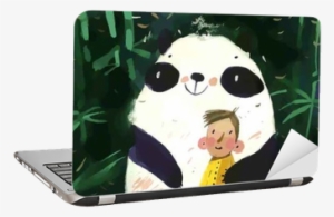 Watercolor Panda Vector Illustration Laptop Sticker - Giant Panda