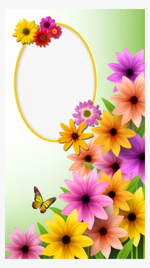 Frame With Spring Flowers And Butterfly - Good Morning Best Mom