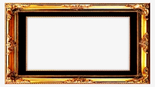 Frame Gold Border Rectangular Gilded Ornat - Beautiful Transparent Photo Frames