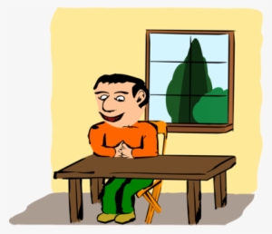 Table Furniture Chair Kitchen Sitting - Sitting At The Table Clipart