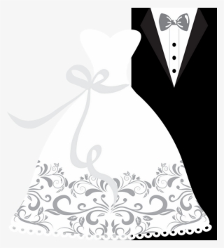 Bridal Invitations - Wedding Suit And Gown Vector