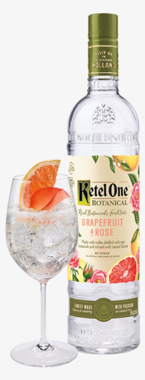 bottle of ketel one botanical grapefruit & rose with - ketel one botanical vodka