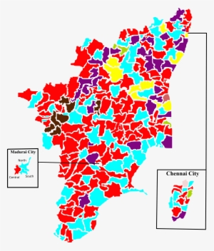 2011 Tamil Nadu Legislative Election Map By Parties - Tamilnadu Assembly Map