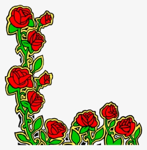 Vector Illustration Of Red Rose Garden Flowers Design - Clip Art