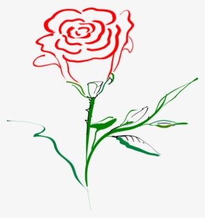 Rose Clipart Vector - Red Rose Clip Art Outline