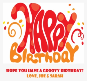 Happy Birthday Groovy Personalized Candle - Happy 1st Birthday Text