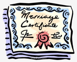 Marriage Certificate Royalty Free Vector Clip Art Illustration - Marriage License