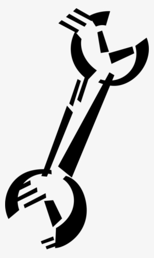 Vector Illustration Of Adjustable Wrench Or Spanner