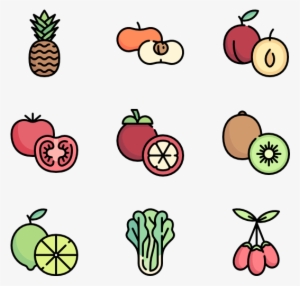 Fruit Icons - Fruits And Vegetables Cartoon Png