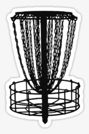 Disc Golf Basket By Nerdtown - Sticker - Disc Golf Catcher Black Sticker