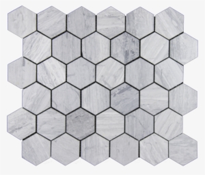 Haisa Blue Marble Mosaic - Carrara Bianco Marble Hexagon