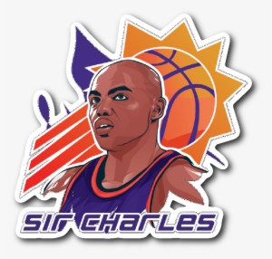 Sticker Charles "sir Charles" Barkley Vinyl Sticker - Charles Barkley Clip Art