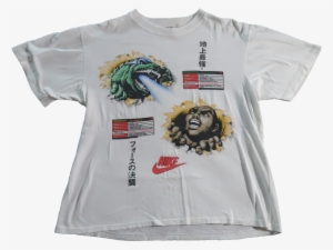 Nike Charles Barkley Godzilla T Shirt Medium T Shirt Transparent - roblox godzilla shirt template