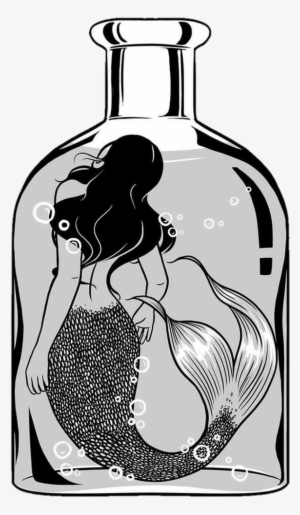 Mermaid Water Blackandwhite Bottle Tumblr - Henn Kim