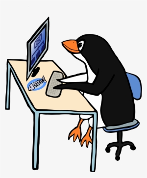 Jpg Free Library Penguin Admin Big Image Png - Animal On Computer Cartoon