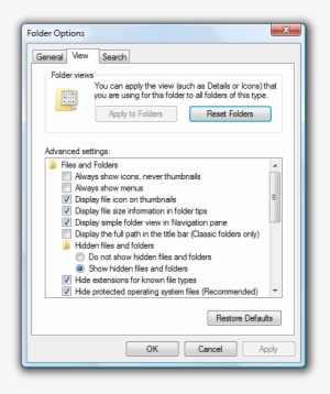 Windows Folder Options - Windows 7
