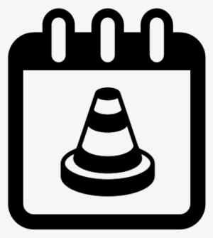 Calendar Page With Traffic Cone Symbol Vector - Birthday Calendar Icon Png