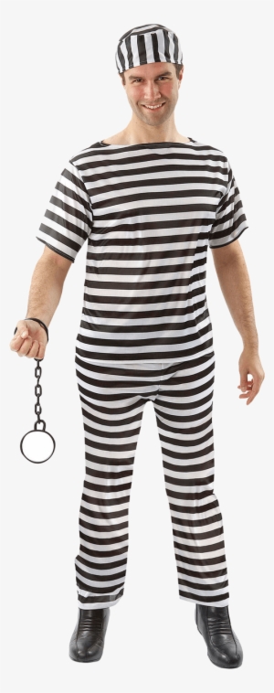 Mens Convict Jail Criminal Prison Prisoner Fancy Dress
