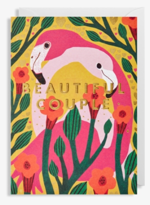 Beautiful Couple Flamingo Greeting Card - Greeting Card