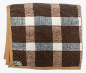 Brown & White Plaid Throw Blanket - Stole