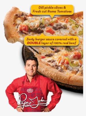 “ This Transparent Png Of Papa John And A Pizza With - Papa John's (email Delivery)