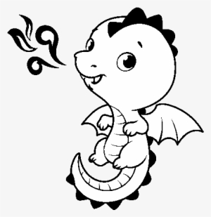 A Baby Dragon Coloring Page - Dragon Outline