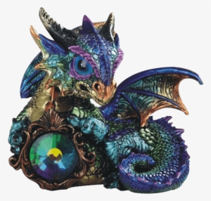 Purple Baby Dragon And Gem Statue - Home And Holiday Shops Green And Purple Dragon With