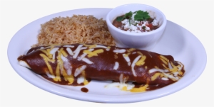 Popeye Burrito Shredded Beef With Alazanes Dip On Top - Alazanes Mexican Restaurant & Cantina