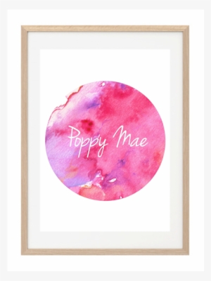 Watercolour Name Print - Picture Frame