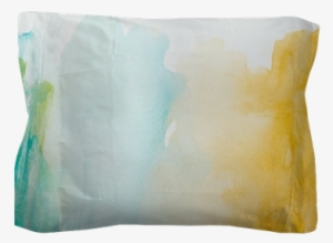 Color Strokes Watercolor Painting Art Pillow Sham • - Cushion