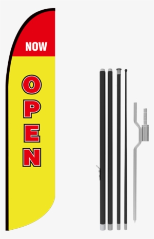 13ft Now Open Stock Blade Flag With Ground Stake - Stock