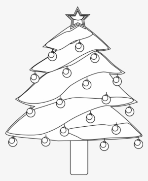 Lightly Decorated Evergreen 1 Christmas Black White - Christmas Day