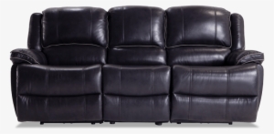 Phoenix Black Power Reclining Leather Sofa - Couch