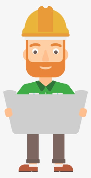 Contractor Holding Plans 01 - Cartoon Teacher With Beard Png