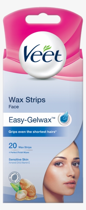 Veet Wax Strips For Face, Sensitive Skin, 20s - Veet Easy Gel Wax For Face