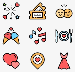 Heart Icons Free Date Night - Illustration