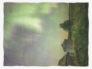 "northern Lights Over Alberta" Fleece Blanket - Painting