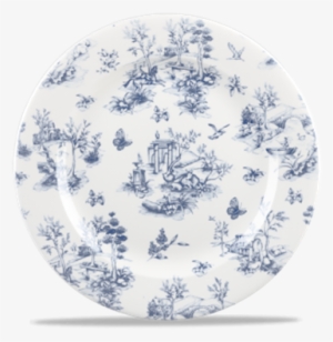 Picture Of Vintage Print Prague Blue Toile Plate - Churchill Blue White China