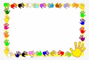 Kids Background Frame Png - Handprint Page Border