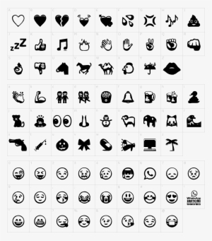 Whatsapp Emoticons Font - Whatsapp Emojis Black White
